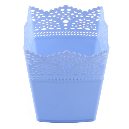 Dekoration Vase Aus Plastik Viereck Blau 1 Stück - MT12 - Mytortenland